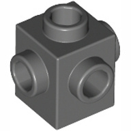 Lego kostka (kostička) 1x1 s nopy na čtyřech stranách, tmavě modro šedá (4210700)